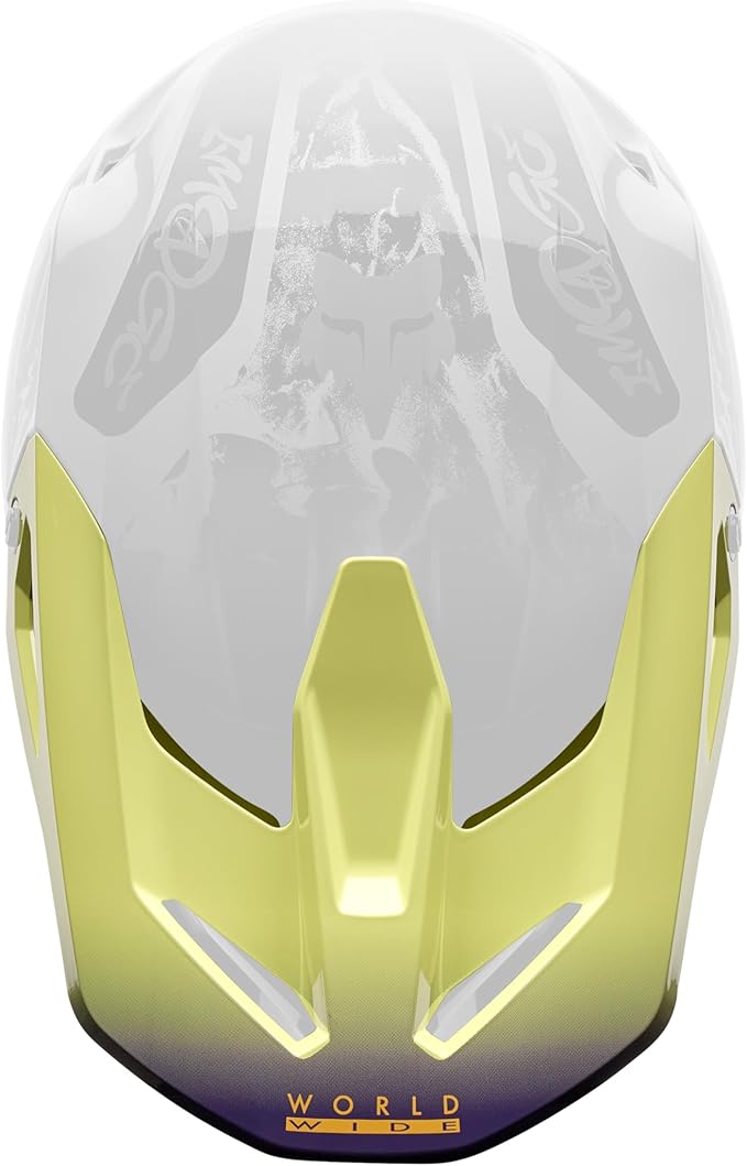 Fox Racing V1 Motocross Dirt Bike Helmet Visor, Pear Yellow Image Print, X-Large/XX-Large