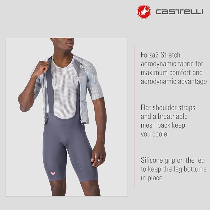 CASTELLI Men’s Free Aero Race S Bibshort, Aerodynamic Road Cycling Apparel, Pro-Level Seat Pad for Biking & Top-Level Racing