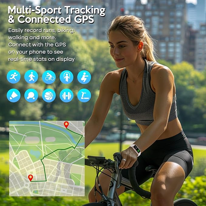 Fitness Activity Tracker for Men Women,Smart Watch with Blood Pressure Monitor Heart Rate Sleep Monitor IP67 Waterproof Pedometer Step Counter Calorie Tracker Health Watch for Android iOS Phones