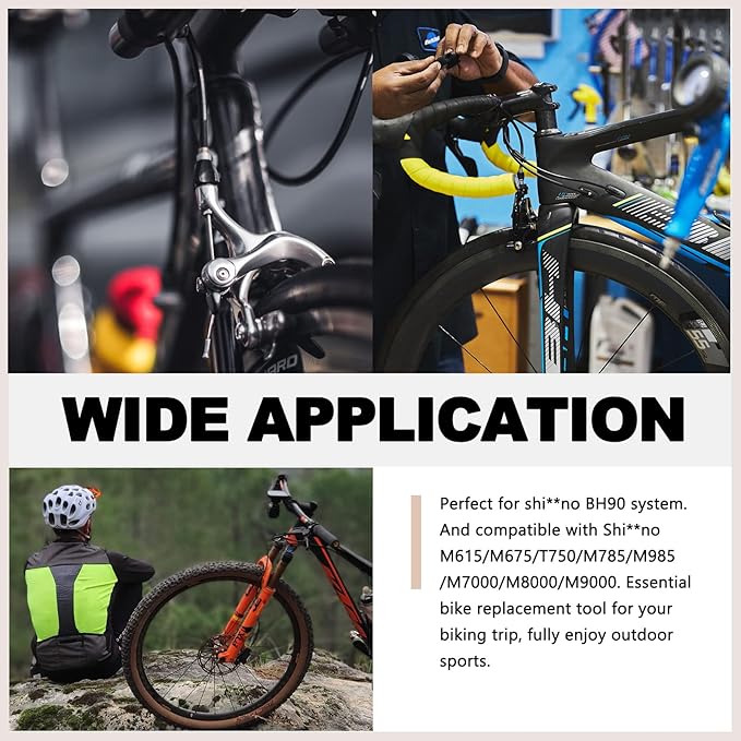 25Pcs 2500mm Bike Hydraulic Brake Hose Kit with Needle Driver Insertion Tool and Hose Cutter for Shimano BH59 System, Include 4 Press screws/4 Sleeves/6 Caps/4 Olive Head/4 Inserts