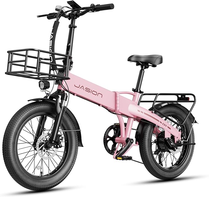 Jasion Electric Bike for Adults, 1000W Peak Motor Foldable Ebike, Aluminum 20'' Fat Tire Electric Bicycle Built-in 48V Removable Battery, EBS Commuter E Bikes up to 23 MPH & 45 Miles Max Range