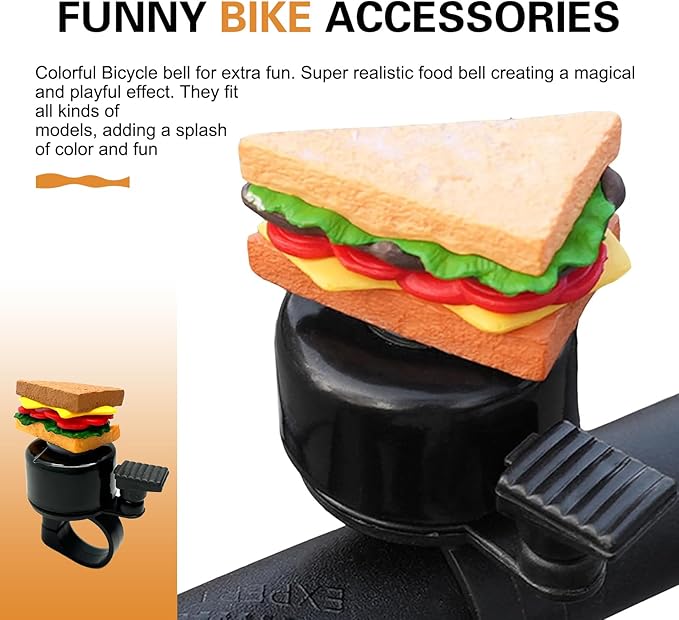 Bike Sandwich Bell, Aluminum Alloy Bicycle Bell with Plastic Base, Loud Crisp Clear Sound Bicycle Bells, Universal for Road Mountain Scooter Tricycles Bike