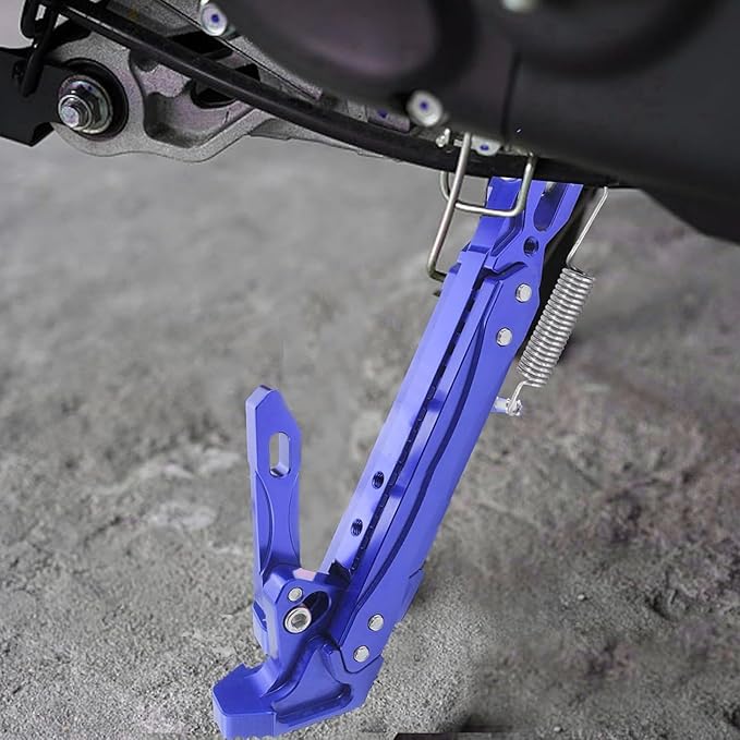 Universal Motorcycle Kickstand Adjustable Foot Side Support Parking Kickstand for Electric Motorbike Parking Foot Side Support Stand (Blue-260-300)