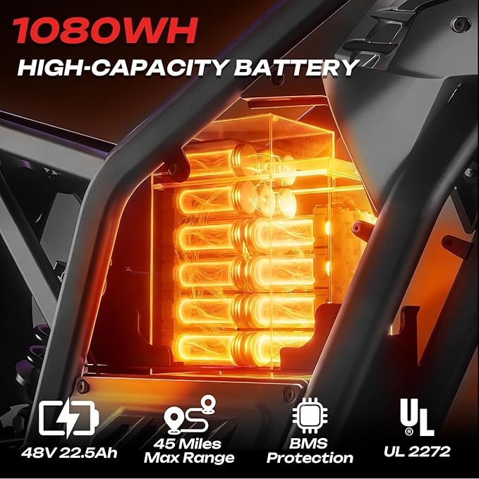 RS5 Electric Dirt Bike, 2200W 37MPH Electric Motorcycle, 48V/22.5Ah Battery Ebike, Full-Suspension Off-Road Mountain E Dirt Bike, Dual Hydraulic Brakes