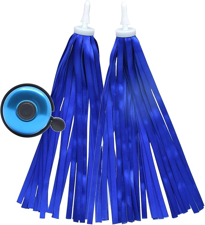 Blue Bike Bell Blue Bike Streamers Ribbon Bicycle Tassels for Bike Handlebar Decorations