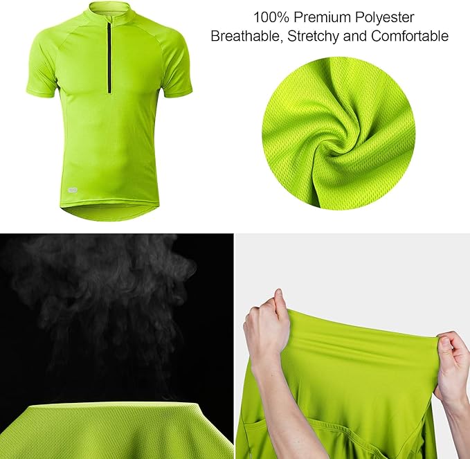 INBIKE Men's Cycling Jerseys Moisture Wicking Short Sleeve Quick Dry Bike Jersey Long Sleeve Running Tops Breathable