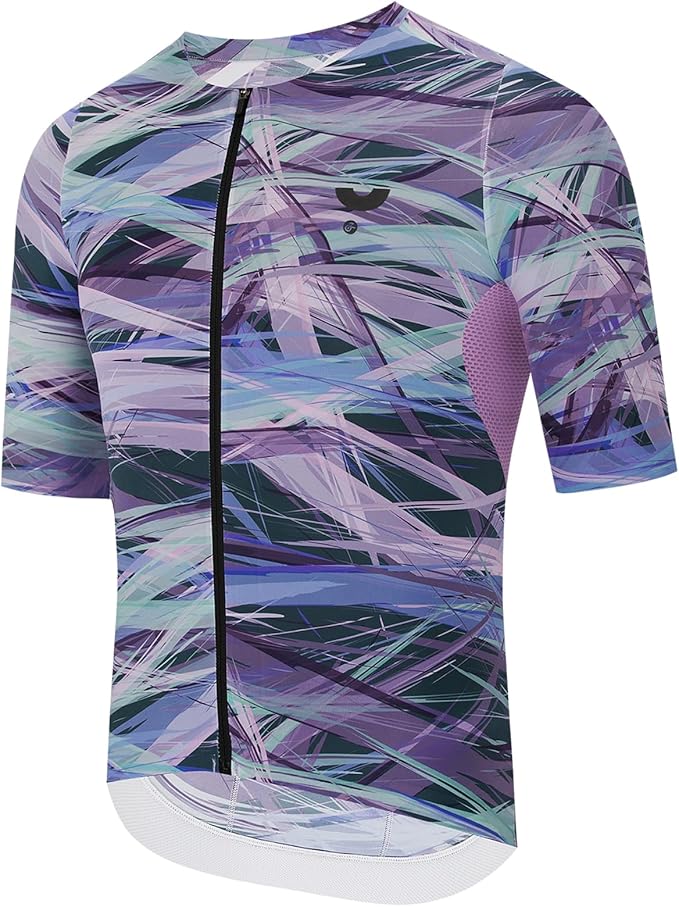 YKYWBIKE Short Sleeve Cycling Jersey Men,Bike Jersey with Pockets,Breathable Biking Shirts for Men Cycling MTB Biker Shirts
