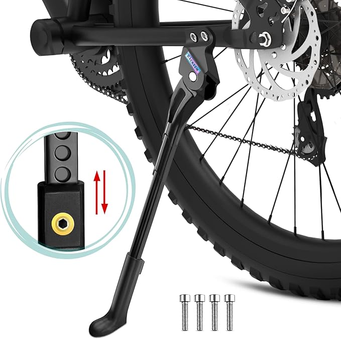 Bike Kickstand 18mm Hole Spacing Bicycle Kickstand for Mountain Bike, Rear Mount Bike Kick Stand Fit 24inch 27.5in Adult Bike, Mountain Bike Kickstand Suit for Road Bike/MTB/BMX