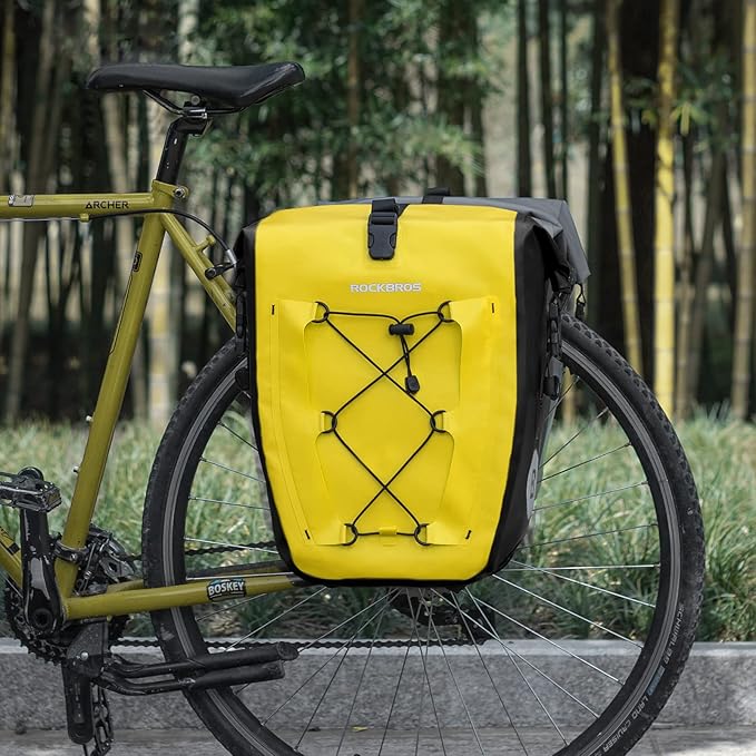 ROCKBROS Bike Panniers Waterproof Bike Rear Rack Bag Max 30L Large Capacity Bike Rear Panniers for Cycling Traveling Commuting 2 Pack