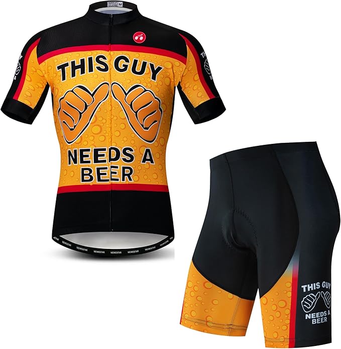 JPOJPO Cycling Jersey Men Set Bike Shirt Kit Short Sleeve Clothing Tops+5D Padded Shorts Summer Breathable Quick-Dry S-3XL