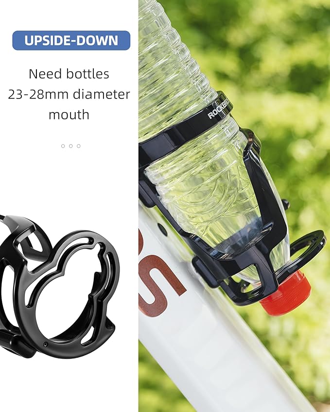 ROCKBROS Bike Water Bottle Holder, Lightweight Durable Bike Water Bottle Cage, Water Bottle Holder for Road Mountain Bikes