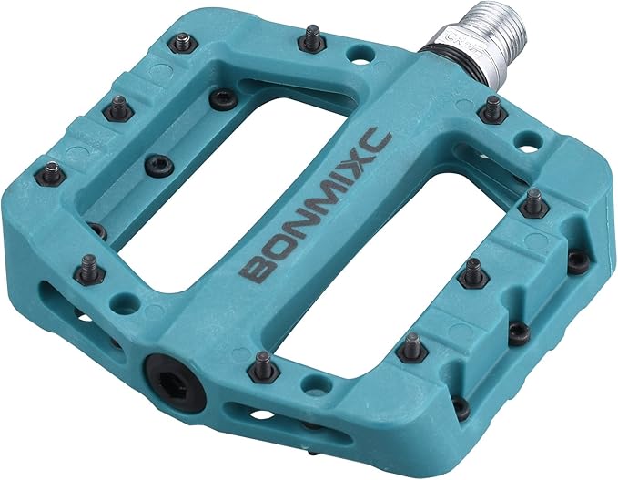 Mountain Bike Pedals Nylon Lightweight MTB Pedals Non-Slip Bicycle Pedals Large Platform Sealed Bearing 9/16” Thread