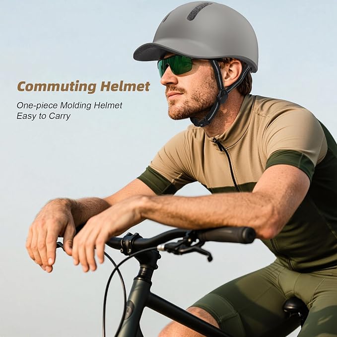 Shinmax Adult Bike Helmet for Men & Women - Lightweight Adjustable Baseball Cap Style Cycling Helmet with Reflective Strip, Perfect for Urban Commuter & Road Biking