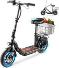Caroma Peak 1200W/800W Electric Scooter with Seat, 30 Miles Max Range, Electric Scooter Adults, Up to 20MPH Foldable Escooter with Basket,Key Start Adjustable E-Scooter