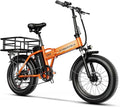 1000W Folding Electric Bike for Adults,75+ Miles,30+MPH,48V 20.8Ah Removable Battery,20" Fat Tire Electric Bike,Front Suspension 7-Speed Commuter Ebike,UL Certified