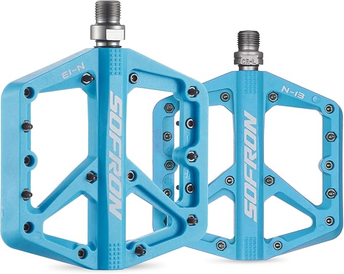 Nylon Bike Pedals, Lightweight Mountain Bicycle Pedals for BMX/Road Bikes, Lightweight, Non-Slip, Perfect for Mountain & Road Biking