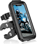 Bike Phone Holder Waterproof Motorcycle Phone Mount Holder Handlebar 360°Rotate Touch Screen Bicycle Cell Phone Holder, Anti-Shake Scooter Stroller Ebike Golf Cart Phone Clip for 5.5-7" Smartphone