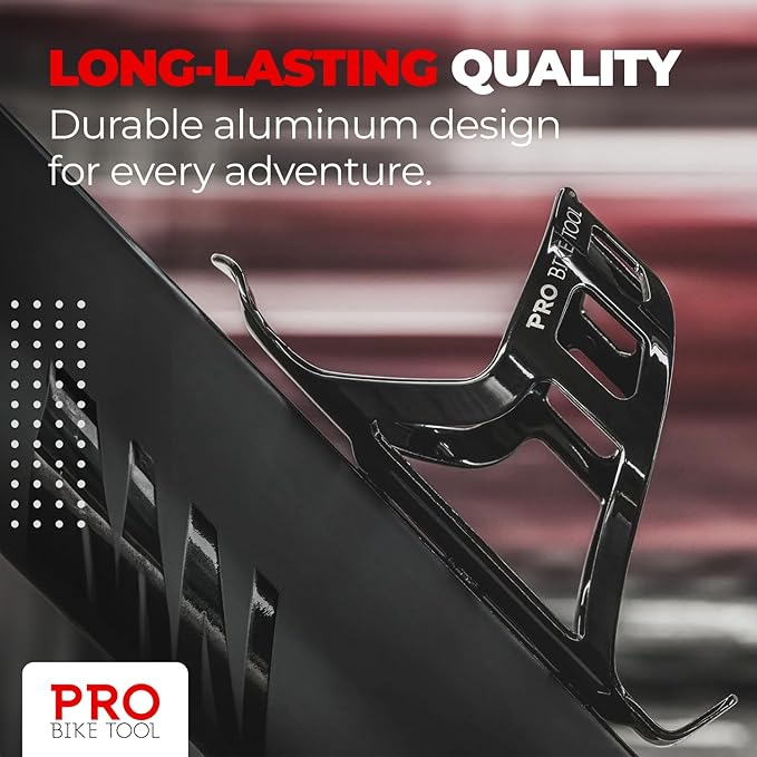 Bike Water Bottle Holder, Black or White Gloss, Secure Retention System, No Lost Bottles, Lightweight and Strong Bicycle Bottle Cage, Quick and Easy to Mount, Great for Road and Mountain Bikes