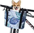 RAYMACE Bicycle Basket Dog Bike Handlebar Basket Front,Folding Detachable Quick Release Easy Install,Cycling Picnic Bag