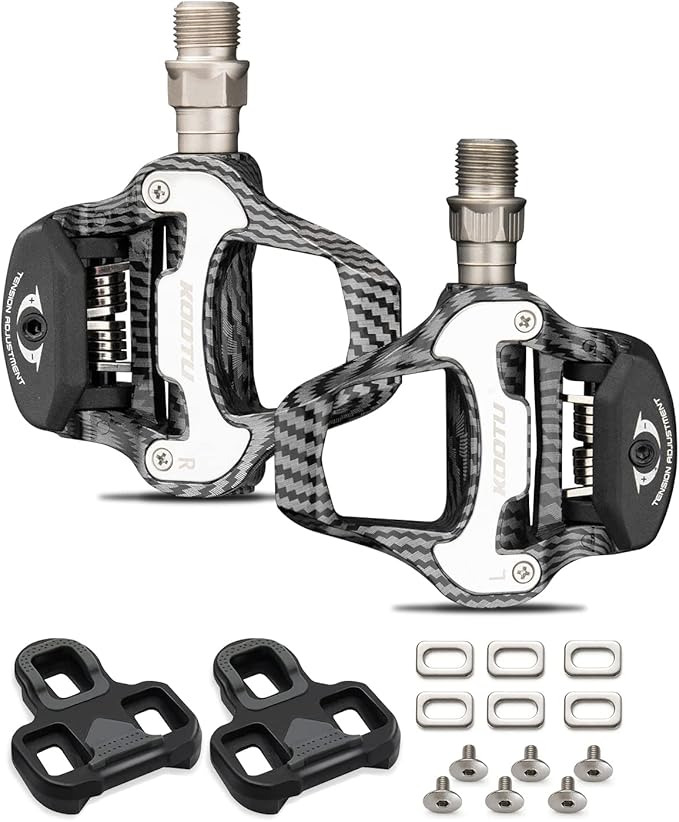 KOOTU KEO Bike Pedals 9/16" Universal Road Bike Pedals Bicycle Platform Pedals Clipless Pedals Suitable for Road Bike Spin Bike MTB Indoor Bike