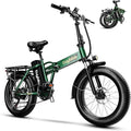 1000W Folding Electric Bike,48V 20AH Removable Battery E Bike,30+MPH,80 Miles Max Range Electric Bike for Adults,20" Fat Tire Foldable ebike,Adult Electric Bicycle for Commute Beach Snow
