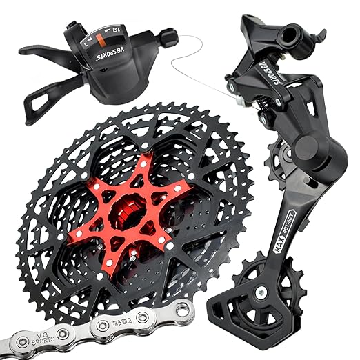 VG Sports 12 Speed MTB Groupset Bike Chain 11-52T Cassette 1x12 Speed Rear Derailleur& Shifter (12S 11-52T Set)