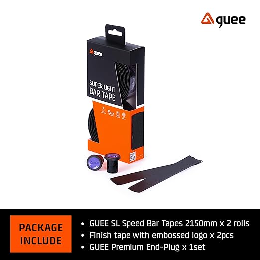 GUEE SL Speed Road Bike Handlebar Tape – Premium PU Leather, Microtex Structure, Shock-Absorbing Foam, Ultra-Light 30g, Anti-Slip Racing Grip (2 Rolls, Storm Purple)
