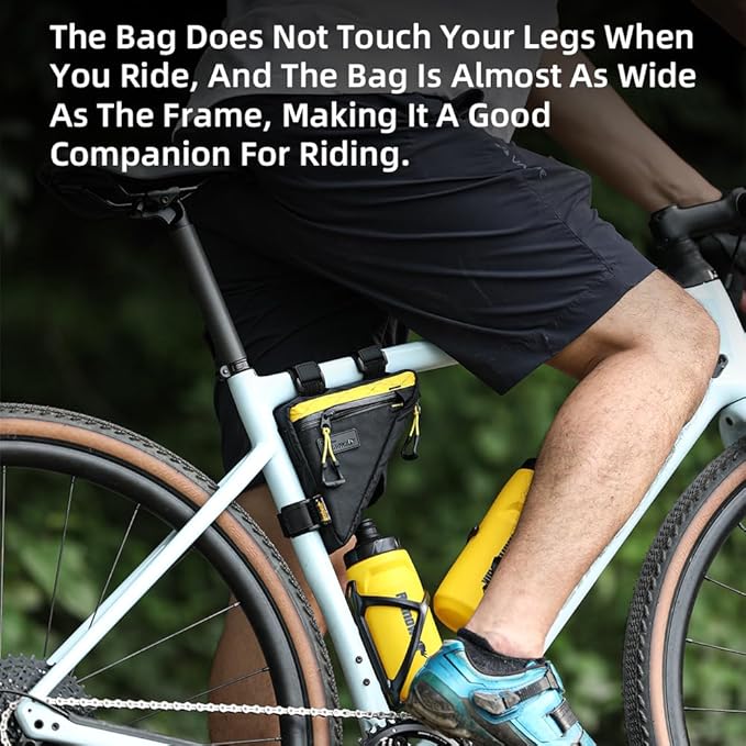 Rhinowalk Bicycle Front Frame Bag Bike Under Top Tube Triangle Bag Lightweight 1.7L Cycling Accessories Nylon Pack Pouch for Mountain Road Bike