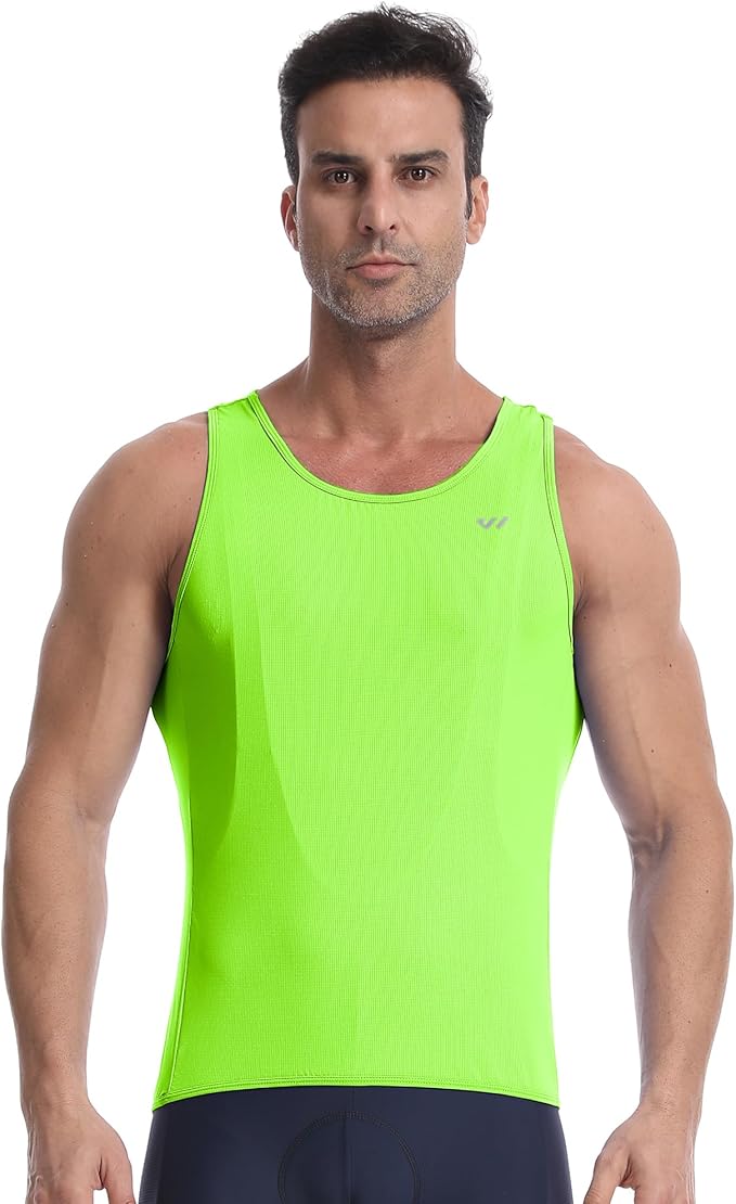 Lo.gas Sleeveless Cycling Jersey Men, Biking Base Layer Breathable and Lightweight with Back Pocket Sports Vest