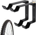 2 PCS Bike Wheel Rack Wall Mount, Carbon Steel Bicycle Wheel Holder Wall Mount for Garage Indoor Outdoor, Vertical Bike Tire Hanger Double Bicycle Tire Hook, with Screws Paddings