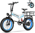 Folding 52V 20Ah Removable Battery Electric Bike 1500W Peak Motor 20'' Fat Tire Mountain Commuter 30MPH Ebike Motorcycle Range 70 Miles UL Certified Adult Electric Dirt Bike with 7-Speed