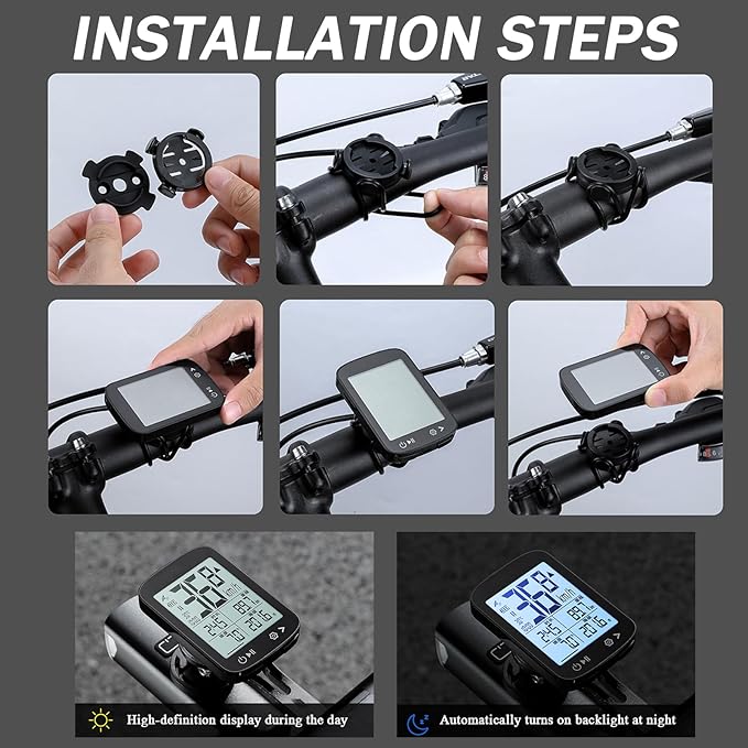 Bike Computer for Trek Domane AL 5 Gen 3 2023, Water-Resistant Wireless GPS Bike Computer Auto Backlight Cycling Computer with Speedometer, Odometer for Road Bike, MTB