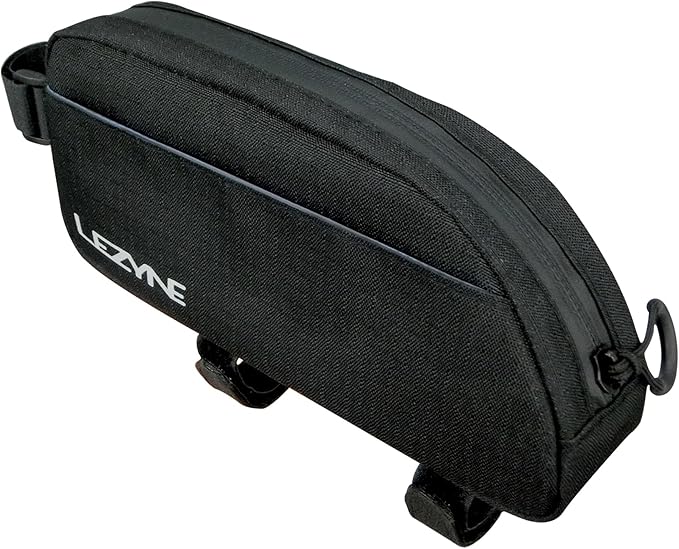 LEZYNE Energy Caddy Bicycle Frame Storage Bag - Water-Resistant Bike Top Tube Organizer with Zipper Closure, 3-Point Attachment