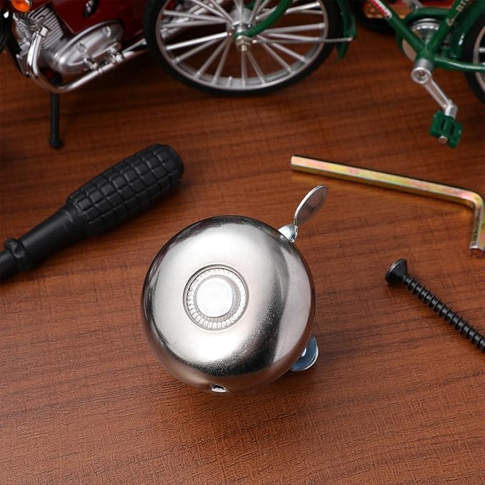 Retro Bike Bell Handlebar Horn Loud Crisp Sound Vintage Cycling Accessory Easy Install for Mountain Cruiser Bikes 2.04X2.04X1.18In