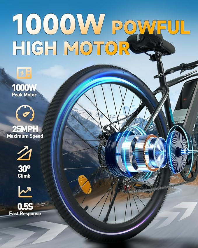 APYEAR Electric Bike for Adults, Ebike, Electric Bicycle with 576WH Removable Battery,14"/26" Folding Ebike, 20MPH,20+ Miles,500W/750W High Motor,Multi-Shock Absorption,Commuting Mini E Bikes