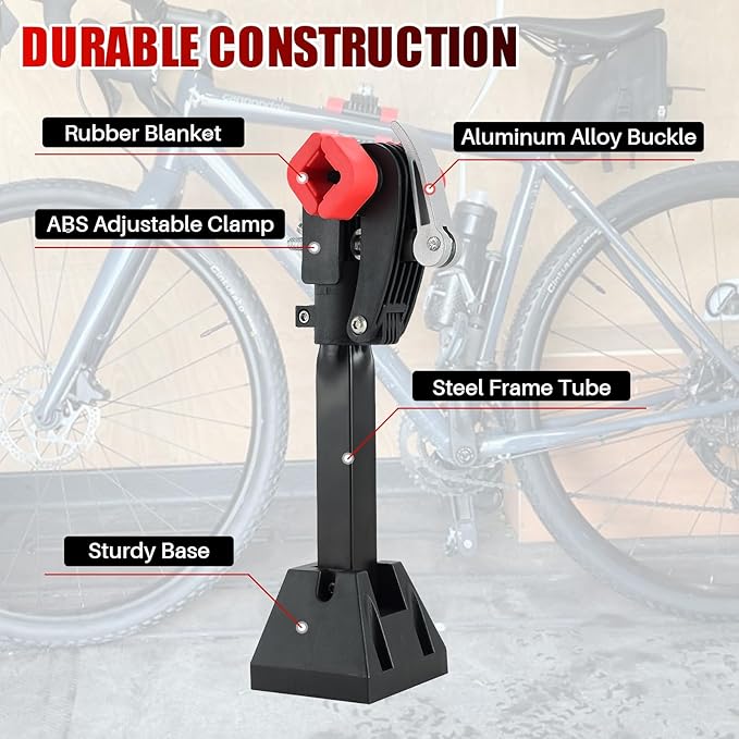 DASBET Wall Mounted Bicycle Repair Stand | Foldable Heavy Duty Maintenance Rack Workstand with Adjustable Bike Clamp for Variety of Bikes