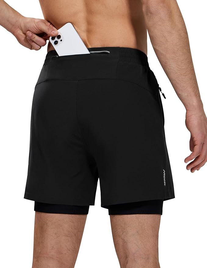 Nepest Men’s 4D Padded Mountain Bike Shorts MTB Cycling Biking Bicycle Riding Shorts with Zipper Pockets