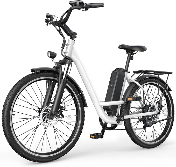 Electric Bike for Adults, Peak 1000W Ebike, 50Miles 21.7MPH UL 2849 Certified Commuter Bike, 26'' City Cruiser Bicycle with 48V Removable Battery, Rear Rack, Adjustable Stem, 7 Speed