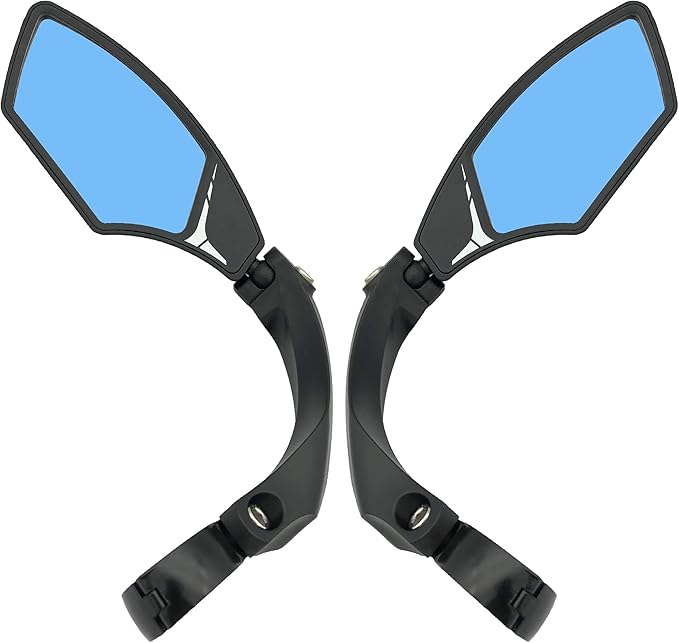 Hafny New Handlebar Bike Mirror, HD Blast-Resistant, Safe Crystal Clear Glass, Adjustable Rotatable, Rearview Mirror for Bicycle, HF-MR095