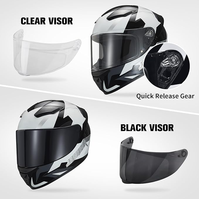 Full Face Motorcycle Helmet WS-607 DOT Approved Motorbike Racing Street Bike Helmets for Adults with Visor