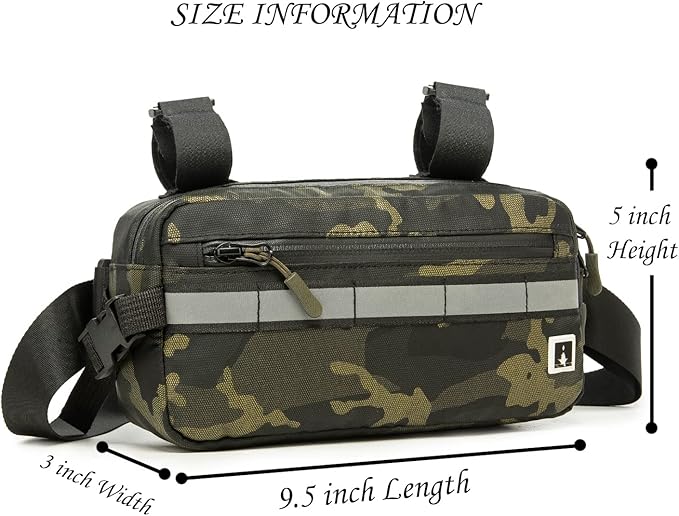 ROYALFAIR Waterproof Bike Handlebar Bag (Green Camo)
