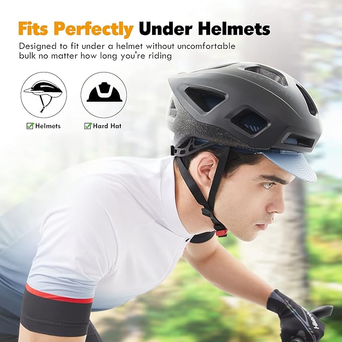 Hikenture Cycling Cap,Cooling Skull Cap Bike Hat with Sun Visor, Summer Breathable Helmet Liner Biking Cap for Men Women