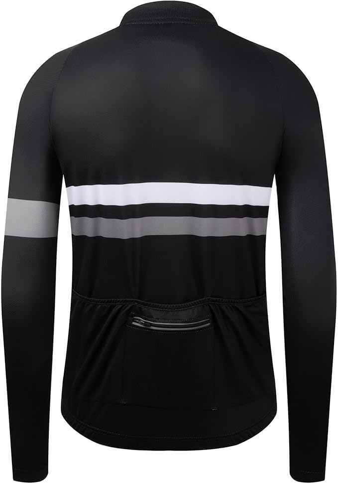 Coconut Ropamo CR Long Sleeve Cycling Jersey Mens, 3+1 Zipper Pockets Bicycle Tops Quick Dry Breathable Biking Shirt