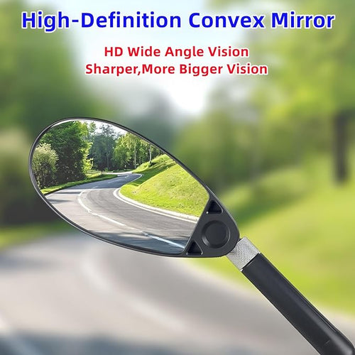 2 Pack Bike Mirrors,[New Version]Handlebar Bike Mirror with Telescopic Linkage,360° Adjustable Safety Bicycle Rear View Mirrors,Anti-Glare Shatterproof Glass Lens,Compatible with E-bikes,Mountain Bike
