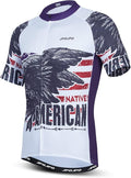 JPOJPO Men's Cycling Jersey Short Sleeved Mountain Bicycle Jerseys Breathable T- Shirt Tops S-3XL