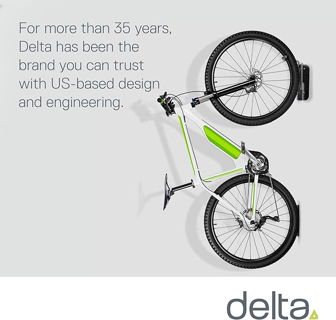 Swivel Bike Wall Mount by Delta Cycle - Garage Bike Rack Swings 90 Degrees For More Floor Space - Bike Wall Hanger With Rear Tire Tray - Vertical Bike Rack Holds Any Bike Up To 40 lbs