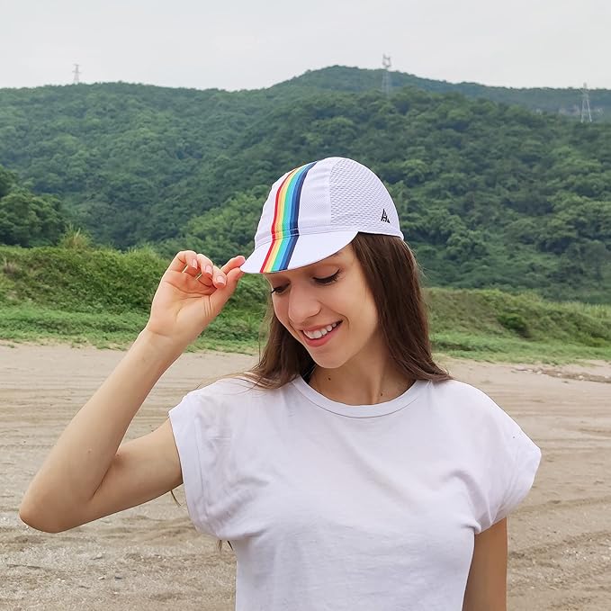 Hikenture Cycling Cap,Cooling Skull Cap Bike Hat with Sun Visor, Summer Breathable Helmet Liner Biking Cap for Men Women