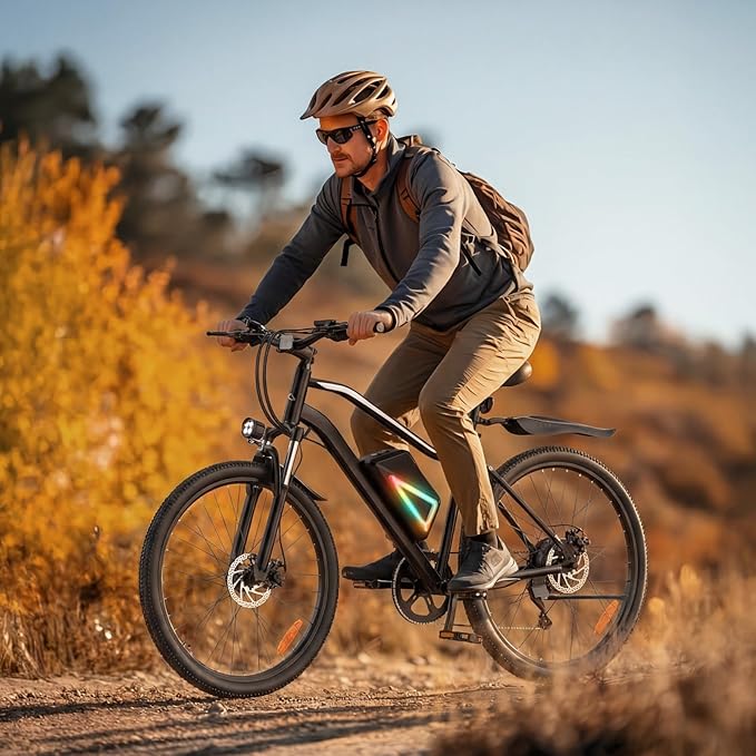 Electric Bike, 750W Peak Motor, 60+ Miles & 20MPH, 26'' Tires E-Bikes, Shock Absorber, Commuting Electric Bike for Adults
