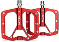 Mountain Bike Pedals 9/16", 3 Sealed Bearings Non-Slip Bicycle Pedals Aluminum CNC Machined Wide Flat Pedals for Road Bike MTB