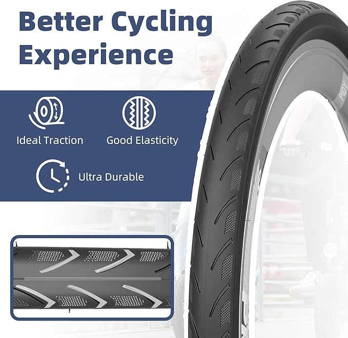20 x 1 3/8(37-451) Kids BMX Bike Tires City Folding Bike Tires 20 inch Anti-Slip Foldable Replacement Tire Fits Most Kids Bikes,BMX Tires 20 inch,Black
